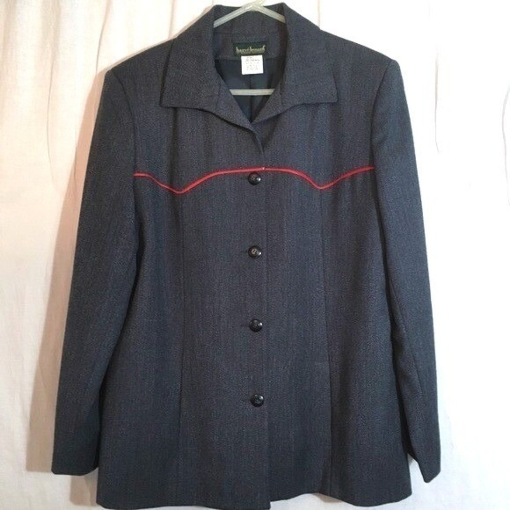 Vintage Harve Benard 100% Wool Blazer Jacket Sz 14 Retro 70s Western Disco Funky